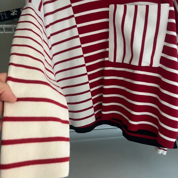 CAbi red striped sweater size medium, generously sized - Picture 2 of 6